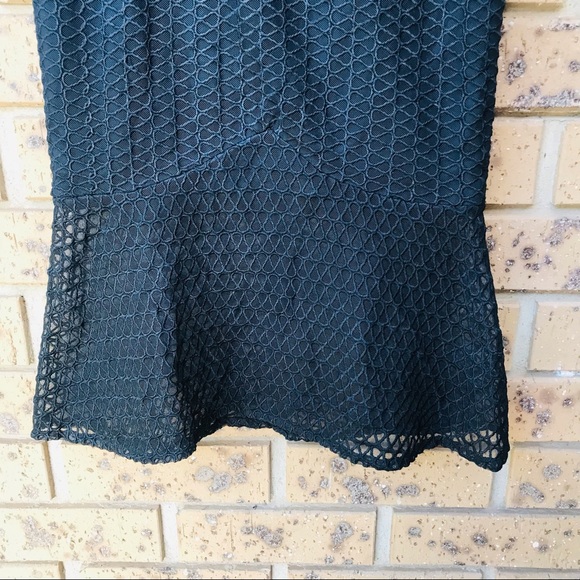 BARDOT Size 10 Black High Waisted Short Fishtail Skirt Dressy Casual Sheer - Picture 3 of 7